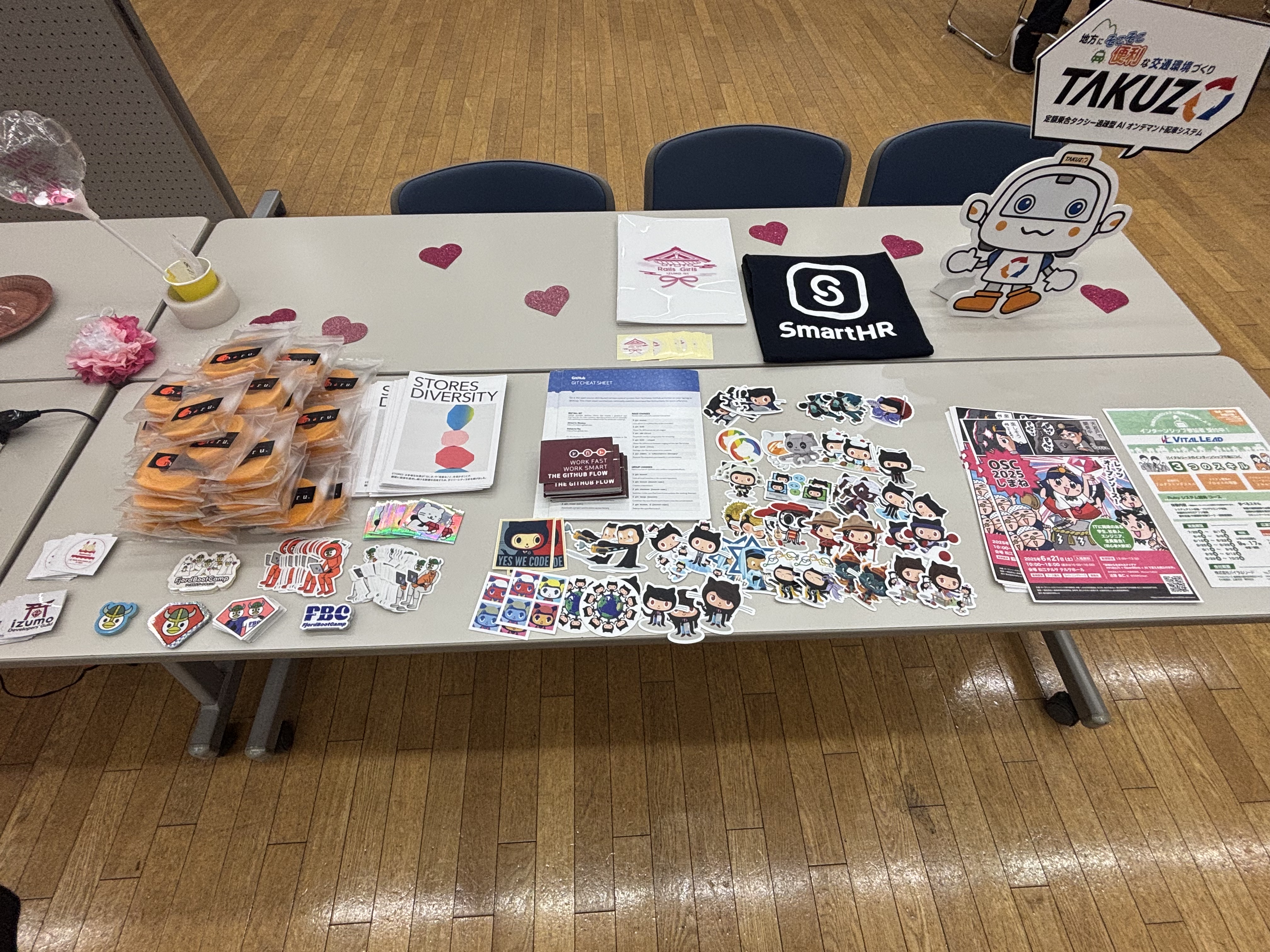 ノベルティが並んでいる様子