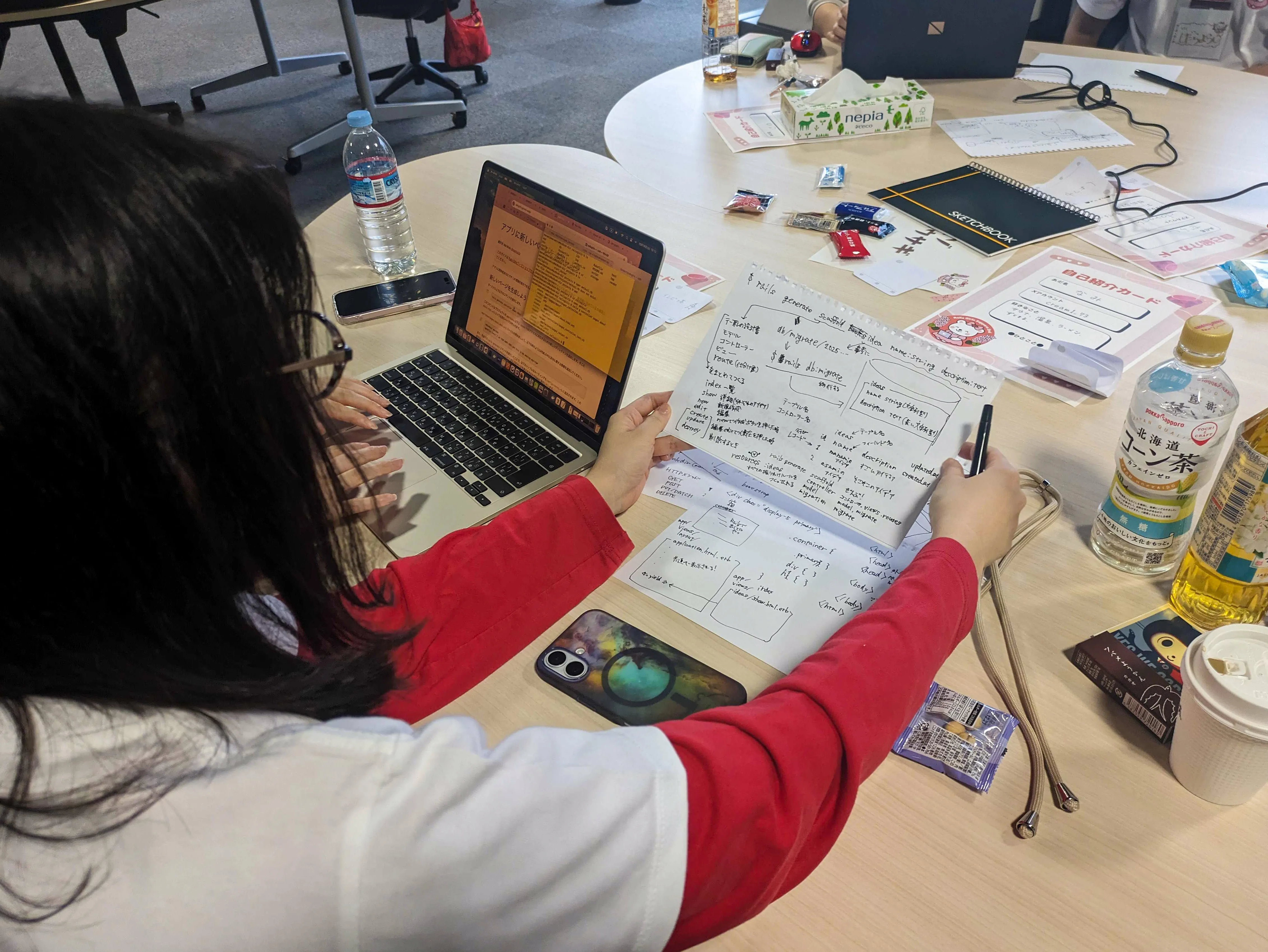 マンツーマンで図解しながらの説明